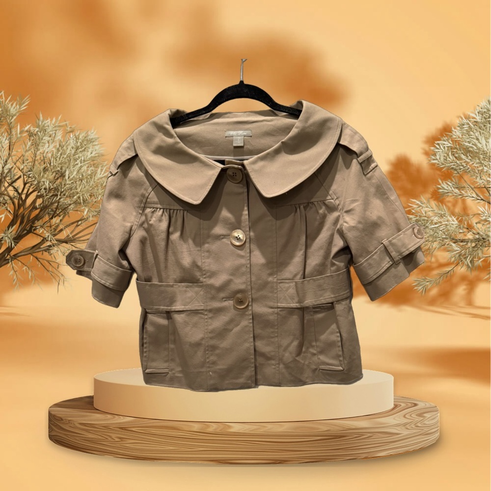 Ella Rose Tan Jacket with Button Details